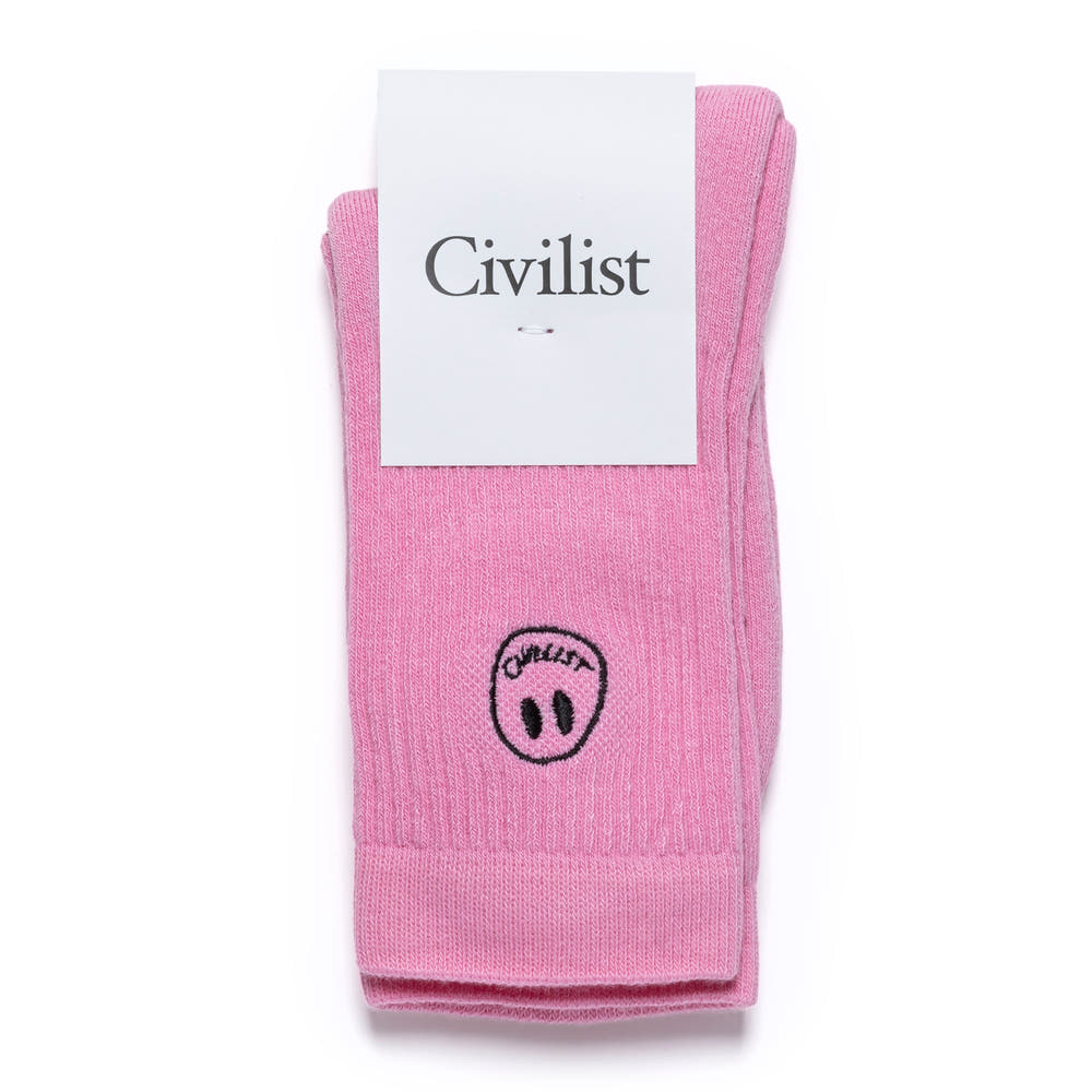 CIVILIST Mono Smiler Socks Pink